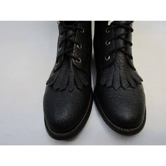 Men\'s Black Leather Lace-Up Ankle Boots main image 7